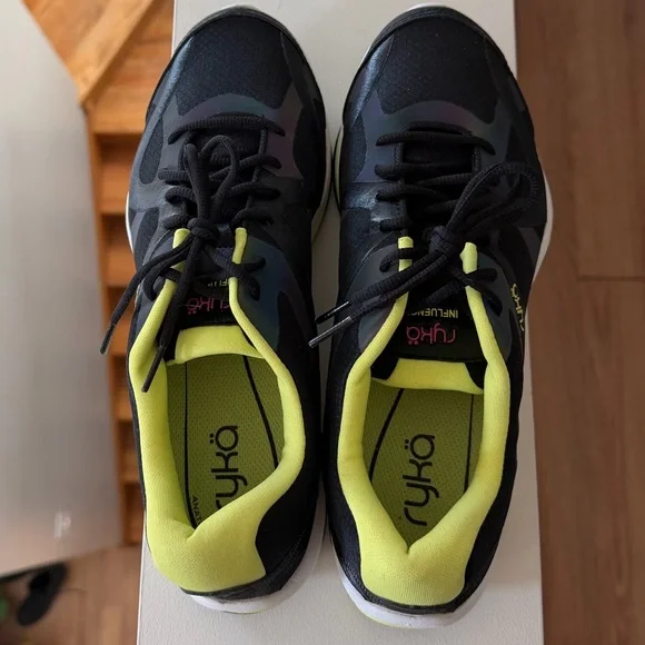 Brand new”RYKA influence”sneakers for women.Size-9,5,color-black/lemon/white.🖤💚🤍 - Picture 5 of 12